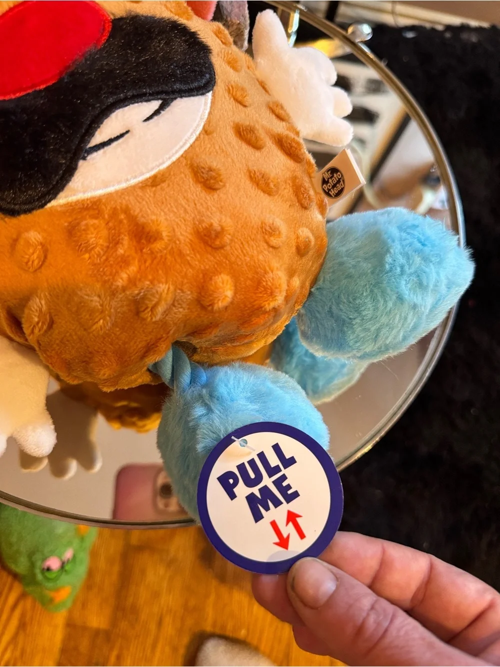 DISNEY HASBRO Mr. Potato Head Plush Dog Toy Squeak, Crinkle & Rope NWT 12”